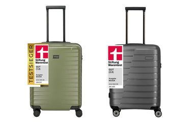 TITAN UPGRADE S20 (Testsieger Gut 1,8) und travelite Air Base 4w S (Gut 2,0) - Stiftung Warentest Handgepäck-Koffer 06/2026