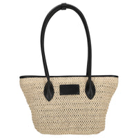 natural straw with black