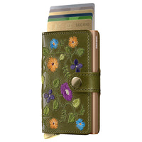 Secrid Miniwallet Stitch Floral - Kreditkartenetui 6cc 10.2 cm RFID (olive+) - Ansicht 2