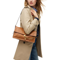 Tommy Hilfiger Crest Leather Conv. Shoulder Bag - Schultertasche (cognac)