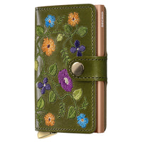 Secrid Miniwallet Stitch Floral - Kreditkartenetui 6cc 10.2 cm RFID (olive+)