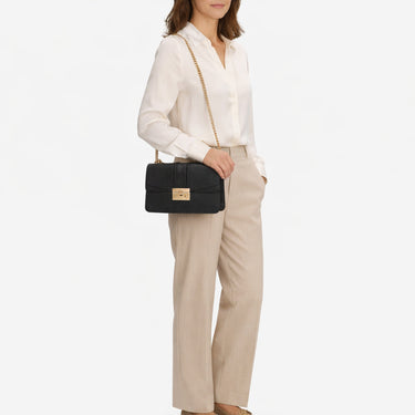 Seidenfelt Roros East-West - Umhängetasche 23 cm (black/gold) - Ansicht 7