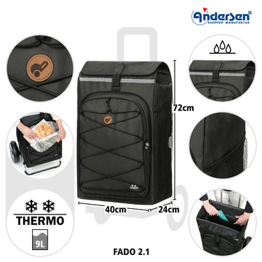 Andersen Tura Shopper Fado 2.1 - Einkaufstrolley 127 cm (black) - Ansicht 4