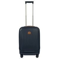 Brics Taormina - 4-Rollen-Kabinentrolley mit Vortasche 55 cm erw. USB (blau)