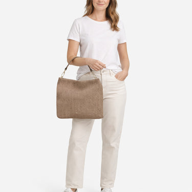 abro Kaia Raffia - Beuteltasche 32 cm (siena) - Ansicht 7