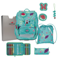 DerDieDas ErgoFlex Light - Schulranzen Set 5tlg. 800g (Butterfly Garden)
