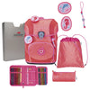DerDieDas ErgoFlex Tiny Exklusiv Superflash - School Backpack Set 5 pcs. (Coral Reef)