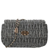 Seidenfelt Floro - Umhängetasche 24 cm (black&white)