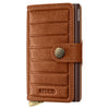 Secrid Miniwallet Emboss Lines - Credit Card Holder 6cc 10.2 cm RFID (Color: cognac+)