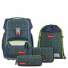 Step by Step Basis - School Backpack Set 4 pcs. (Green Geometric)