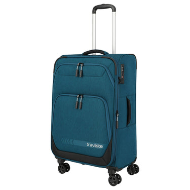 Travelite Kick Off - 4-Rollen-Trolley M 67 cm erw. (petrol)