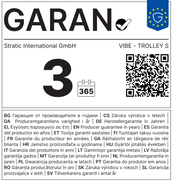 EU-GARAN-Label: Herstellergarantie in Jahren: 3 – Stratic