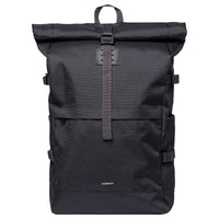 Sandqvist Icon Rolltop - Rucksack L 16" 65 cm erw. (black/ black with black leather)