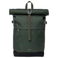 Sandqvist Icon Rolltop - Rucksack M 14" 60 cm (dawn green with dark brown leather)