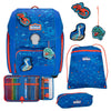 Scout Genius Exklusiv Superflash - School Backpack Set 4pcs. (Blue Dino)