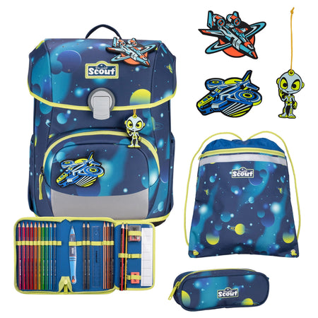 Scout Neo Exklusiv LED - Schulranzen Set 4tlg. (Planets)