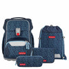 Step by Step Basis - School Backpack Set 4pcs. (Blue Lines)